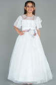 Front Short Back Long White Girl Dress ABO103