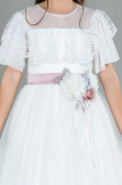 Front Short Back Long White Girl Dress ABO103