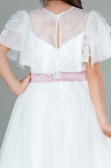 Front Short Back Long White Girl Dress ABO103