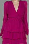 Fuchsia Mini Chiffon Invitation Dress ABK959