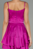 Short Fuchsia Satin Invitation Dress ABK1691