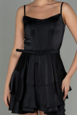 Short Black Satin Invitation Dress ABK1691