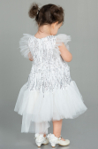 Midi White Scaly Girl Dress ABK1718