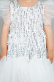 Midi White Scaly Girl Dress ABK1718