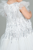 Midi White Scaly Girl Dress ABK1718