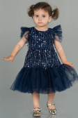 Midi Navy Blue Scaly Girl Dress ABK1718