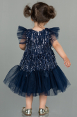 Midi Navy Blue Scaly Girl Dress ABK1718