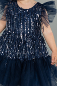 Midi Navy Blue Scaly Girl Dress ABK1718