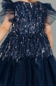 Midi Navy Blue Scaly Girl Dress ABK1718