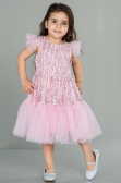 Midi Powder Color Scaly Girl Dress ABK1718