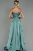 Long Turquoise Satin Evening Dress ABU1601