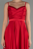 Long Red Satin Evening Dress ABU1601
