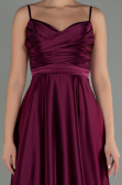 Long Plum Satin Evening Dress ABU1601