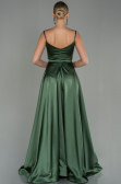 Oil Green Long Satin Evening Dress ABU1601