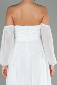 White Long Chiffon Prom Gown ABU2457