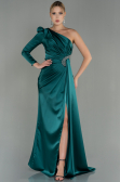 Long Emerald Green Satin Evening Dress ABU2676