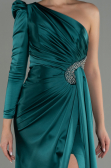 Long Emerald Green Satin Evening Dress ABU2676