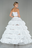 White Tarlatan Evening Dresses ABN06