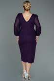 Midi Purple Plus Size Evening Dress ABK1726