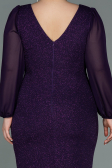 Midi Purple Plus Size Evening Dress ABK1726