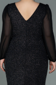 Midi Black Plus Size Evening Dress ABK1726