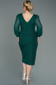 Midi Emerald Green Plus Size Evening Dress ABK1726