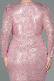 Powder Color Long Scaly Plus Size Evening Dress ABU2878