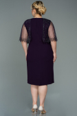Purple Midi Plus Size Evening Dress ABK1662