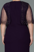 Purple Midi Plus Size Evening Dress ABK1662