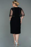 Black Midi Plus Size Evening Dress ABK1662
