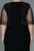 Black Midi Plus Size Evening Dress ABK1662
