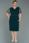 Emerald Green Midi Oversized Evening Dress ABK1338