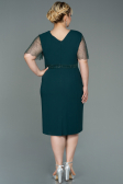 Emerald Green Midi Oversized Evening Dress ABK1338