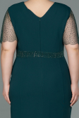 Emerald Green Midi Oversized Evening Dress ABK1338