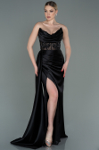 Long Black Satin Evening Dress ABU2127