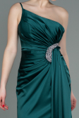 Long Emerald Green Satin Engagement Dress ABU3088