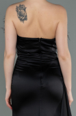 Long Black Satin Evening Dress ABU3091