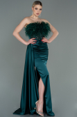 Long Emerald Green Satin Evening Dress ABU3091