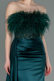 Long Emerald Green Satin Evening Dress ABU3091