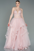 Long Powder Color Evening Dress ABU3082