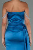 Indigo Long Satin Evening Dress ABU2618