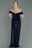 Long Navy Blue Scaly Evening Dress ABU2987