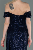 Long Navy Blue Scaly Evening Dress ABU2987