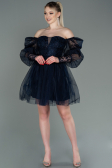 Short Navy Blue Invitation Dress ABK1745