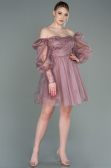 Short Powder Color Invitation Dress ABK1745