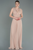 Beige Chiffon Invitation Dress ABT075