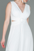 White Chiffon Invitation Dress ABT075