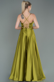 Pistachio Green Long Satin Evening Dress ABU2583