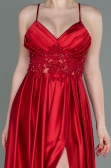Red Long Satin Evening Dress ABU2583
