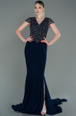 Long Navy Blue Mermaid Prom Dress ABU3102